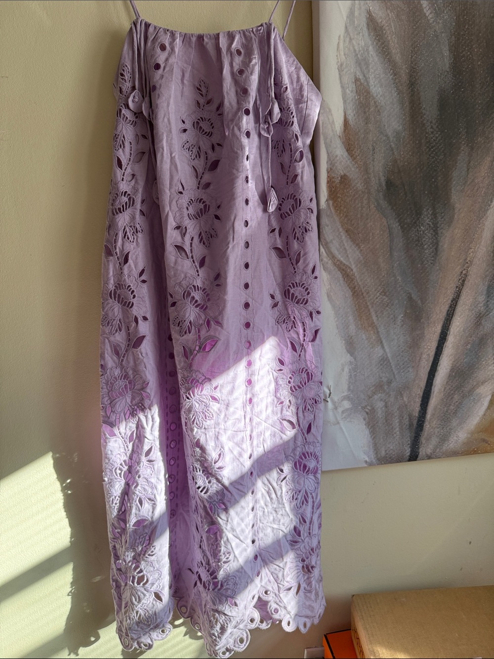 FARM Rio Lilac Eyelet Maxi Dress